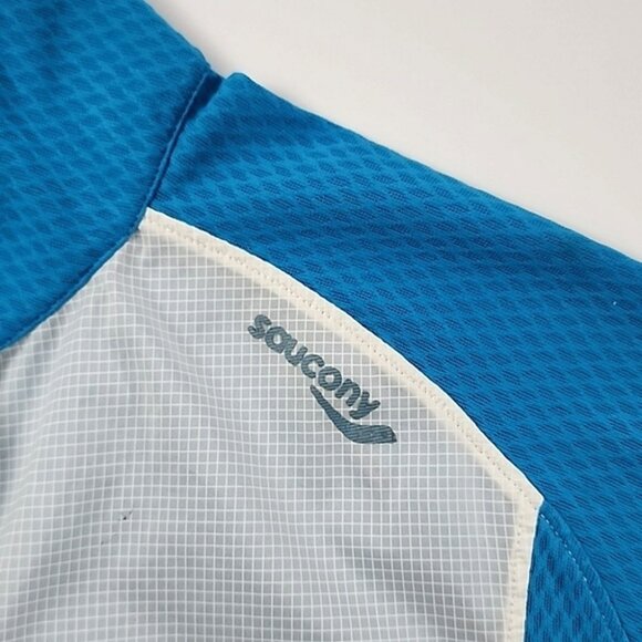 ⭐️3/ $30⭐️ Saucony Women's Activewear Lightweight Zip Up Jacket Blue White Sz XL - Picture 6 of 16
